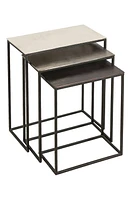 Renwil Manisa Set of 3 Metallic Nesting Tables in Raw Nickel Black Bronze at Nordstrom