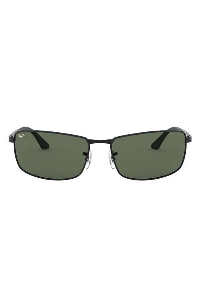 Ray-Ban 64mm Rectangular Sunglasses in Black/Green at Nordstrom