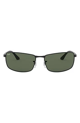 Ray-Ban 64mm Rectangular Sunglasses in Black/Green at Nordstrom