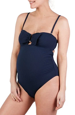 Cache Coeur Bow One-Piece Maternity Swimsuit Marine at Nordstrom,