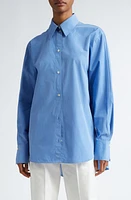 TOTEME Oversize Organic Cotton Poplin Button-Up Shirt Cornflower at Nordstrom, Us