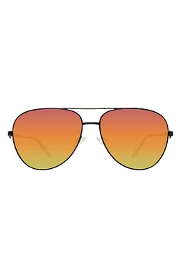 Kurt Geiger London Shoreditch 62mm Oversize Aviator Sunglasses in Black Fuchsia/Rainbow at Nordstrom