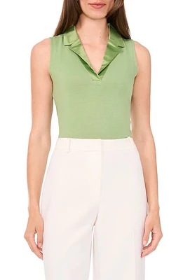 halogen(r) Mixed Media Notch Collar Sleeveless Top at Nordstrom,