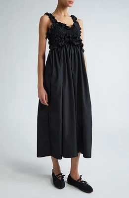 Cecilie Bahnsen Giovanna Recycled Faille Midi Sundress in Black at Nordstrom, Size 2 Us