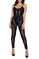 Roma Confidential Shimmer Skin Bodysuit Black at Nordstrom,