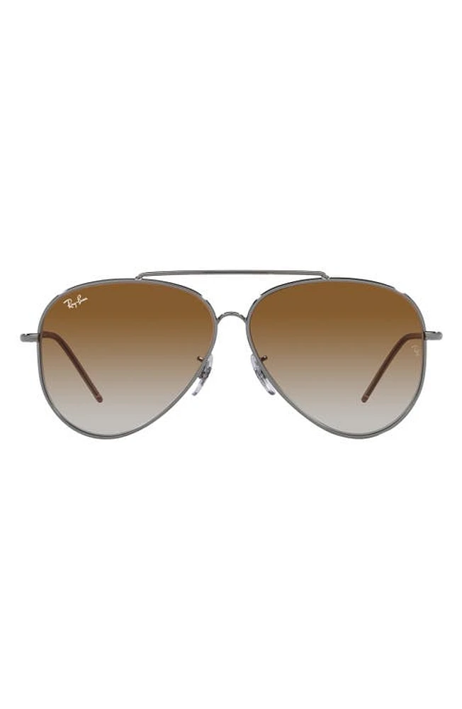 Ray-Ban Reverse 59mm Gradient Aviator Sunglasses in Gunmetal at Nordstrom