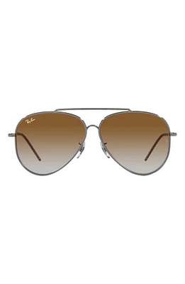 Ray-Ban Reverse 59mm Gradient Aviator Sunglasses in Gunmetal at Nordstrom