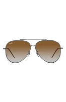 Ray-Ban Reverse 59mm Gradient Aviator Sunglasses in Gunmetal at Nordstrom