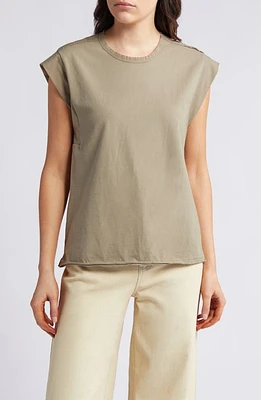 rag & bone Mixed Media Muscle T-Shirt Sage at Nordstrom,