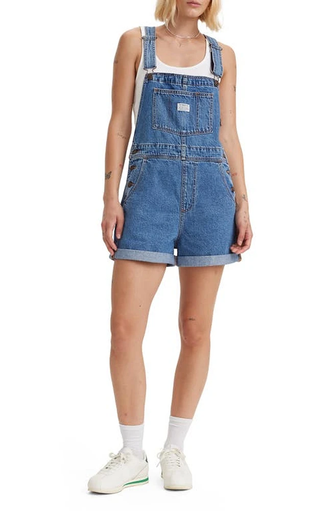 levi's Cotton Short Overalls in Foolish Love at Nordstrom, Size X-Large