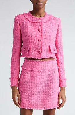 Dolce & Gabbana Crop Raschel Tweed Jacket Rosa at Nordstrom, Us