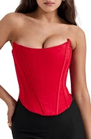 HOUSE OF CB Genevieve Strapless Satin Corset Top at Nordstrom,