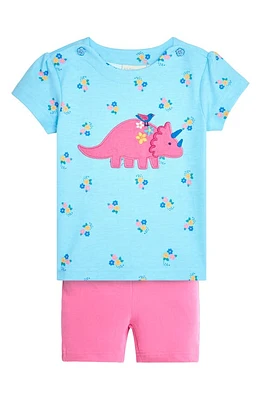 JOJO MAMAN BEBE Dinosaur Appliqué T-Shirt & Shorts Set Duck Egg at Nordstrom,