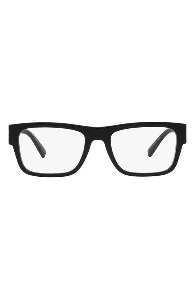 Prada 54mm Rectangular Optical Glasses in Black at Nordstrom