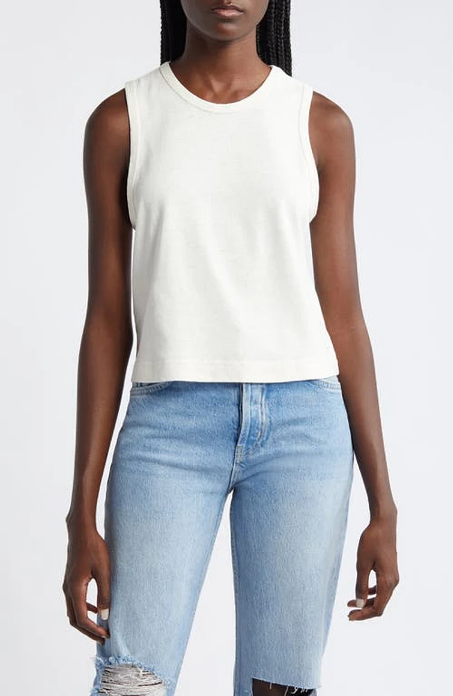 Rails Boxy Hemp & Organic Cotton Tank Porcelain at Nordstrom,