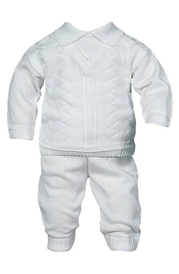 Little Things Mean a Lot Knit Shirt & Pants Set White at Nordstrom,