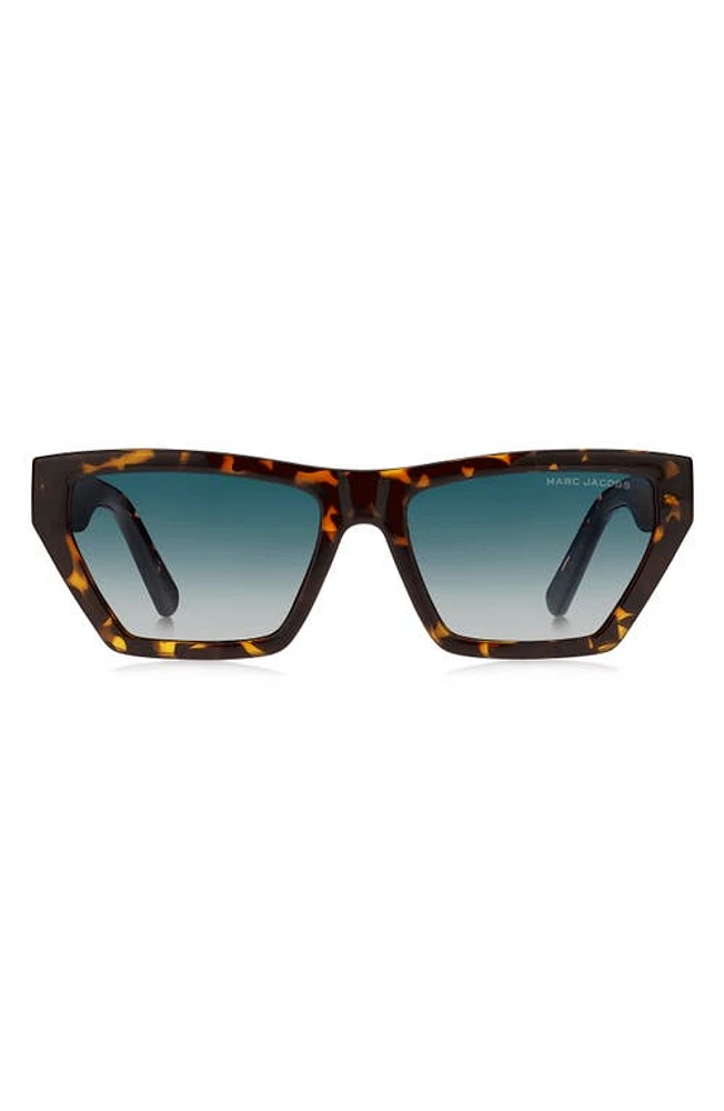 Marc Jacobs 55mm Gradient Cat Eye Sunglasses in Havana/Blue Shaded at Nordstrom