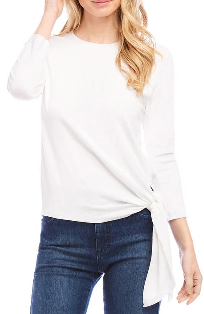 Karen Kane Tie Hem Crewneck Top at Nordstrom,