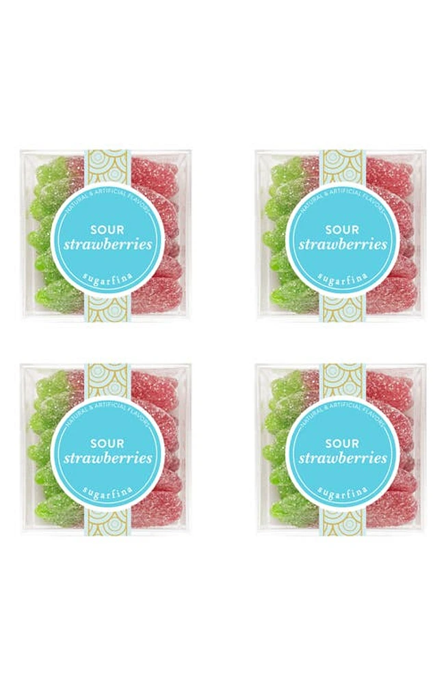 sugarfina Sour Strawberries 4-Piece Candy Cubes in Blue at Nordstrom