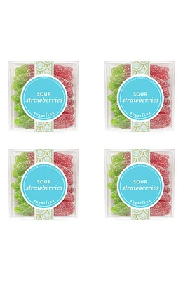 sugarfina Sour Strawberries 4-Piece Candy Cubes in Blue at Nordstrom