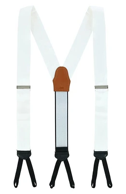 Trafalgar The Monte Bello Jacquard Silk Suspenders in White at Nordstrom