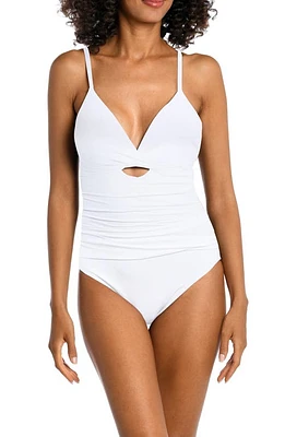 La Blanca Island Goddess Twist Keyhole One-Piece Swimsuit in White at Nordstrom, Size 8