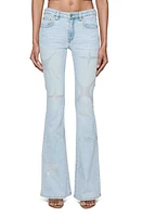 PURPLE BRAND Hotfix Stars Flare Jeans Light Indigo at Nordstrom,