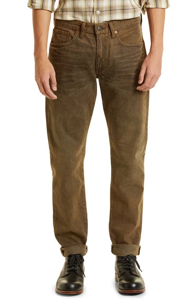 Double RL Slim Fit Jeans Distressed Brown Wash at Nordstrom,