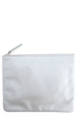 ROYCE New York Leather Travel Pouch in Silver at Nordstrom