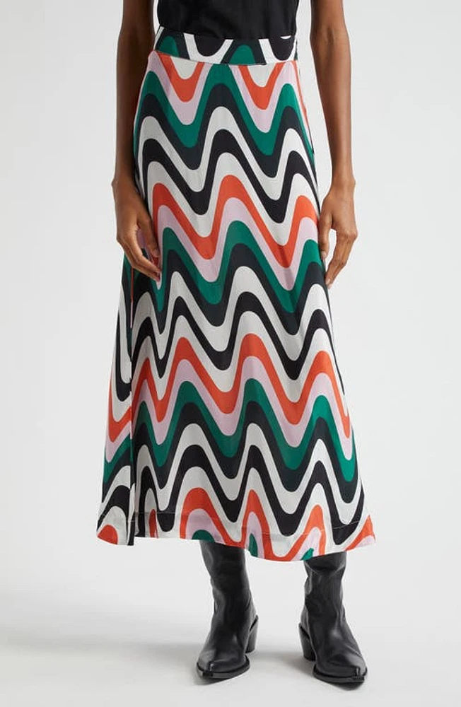 FARM Rio Wave Gradient Maxi Skirt Green Multi at Nordstrom,