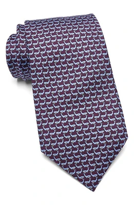 ZEGNA TIES Quadri Silk Whale Tie in Purple at Nordstrom