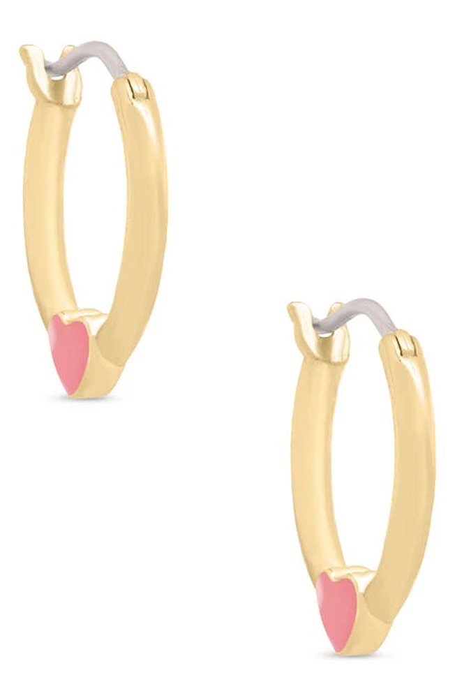 Lily Nily Kids' Heart Hoop Earrings in Pink at Nordstrom