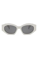 CELINE Triomphe 55mm Oval Sunglasses in Ivory /Smoke at Nordstrom