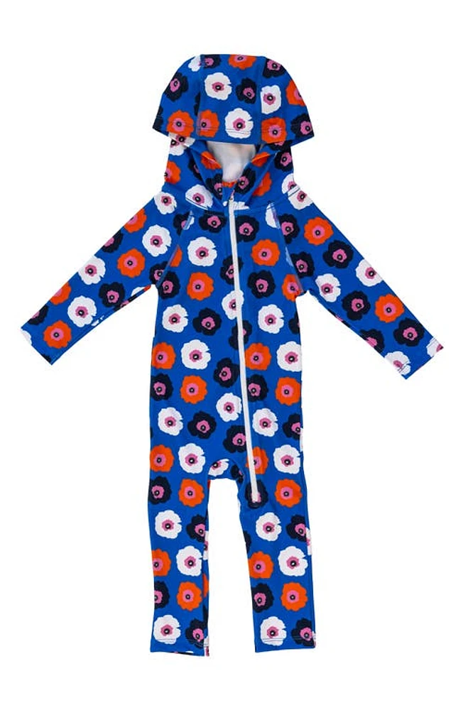 Lake Label Kids' Floral Long Sleeve Full Body Hooded Swimsuit Flower Power at Nordstrom,