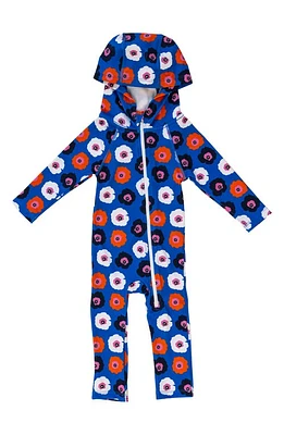 Lake Label Kids' Floral Long Sleeve Full Body Hooded Swimsuit Flower Power at Nordstrom,