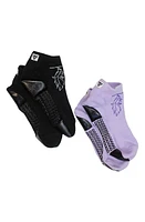 Arebesk Feather Assorted 2-Pack Grip Ankle Socks in Black Lavender at Nordstrom, Size Medium