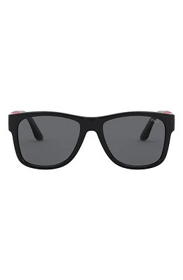 Polo Ralph Lauren 54mm Rectangular Sunglasses in Black at Nordstrom