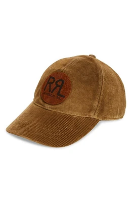 Double RL Roughout Leather Baseball Cap in Tan at Nordstrom