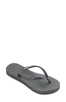 Havaianas Slim Sparkle Flatform Flip Flop in 5178 Steel Grey at Nordstrom