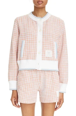 Thom Browne Tweed Cardigan Jacket Orange at Nordstrom, Us