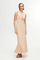 Nocturne Cut-Out Midi Dress in Salmon at Nordstrom