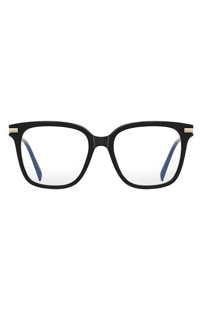 Fifth & Ninth Yara 52mm Square Blue Light Blocking Glasses in Black at Nordstrom