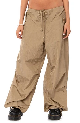 EDIKTED Rian Nylon Cargo Pants in Olive at Nordstrom, Size X-Large