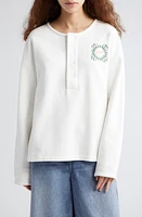 Bode Daisy Never Tell Embroidered Cotton Henley Cream at Nordstrom,