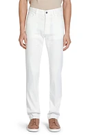 Zegna Roccia Garment Dyed Stretch Linen & Cotton Slim Fit Jeans Bianco at Nordstrom,