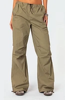 EDIKTED Fey Cargo Parachute Pants Olive at Nordstrom,