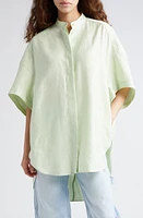 Stella McCartney High-Low Button-Up Tunic Shirt Light Mint at Nordstrom, Us