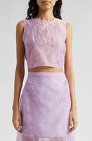 Cinq à Sept Etta Embroidered Sleeveless Crop Top Lilac at Nordstrom,