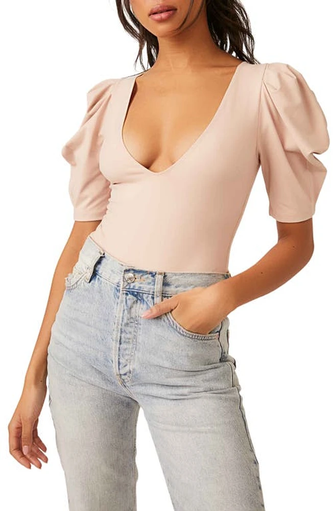 Free People Va Voop Puff Sleeve Bodysuit at Nordstrom,