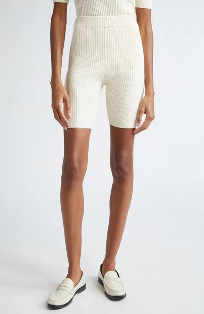 Sporty & Rich Rib Bike Shorts Cream at Nordstrom,